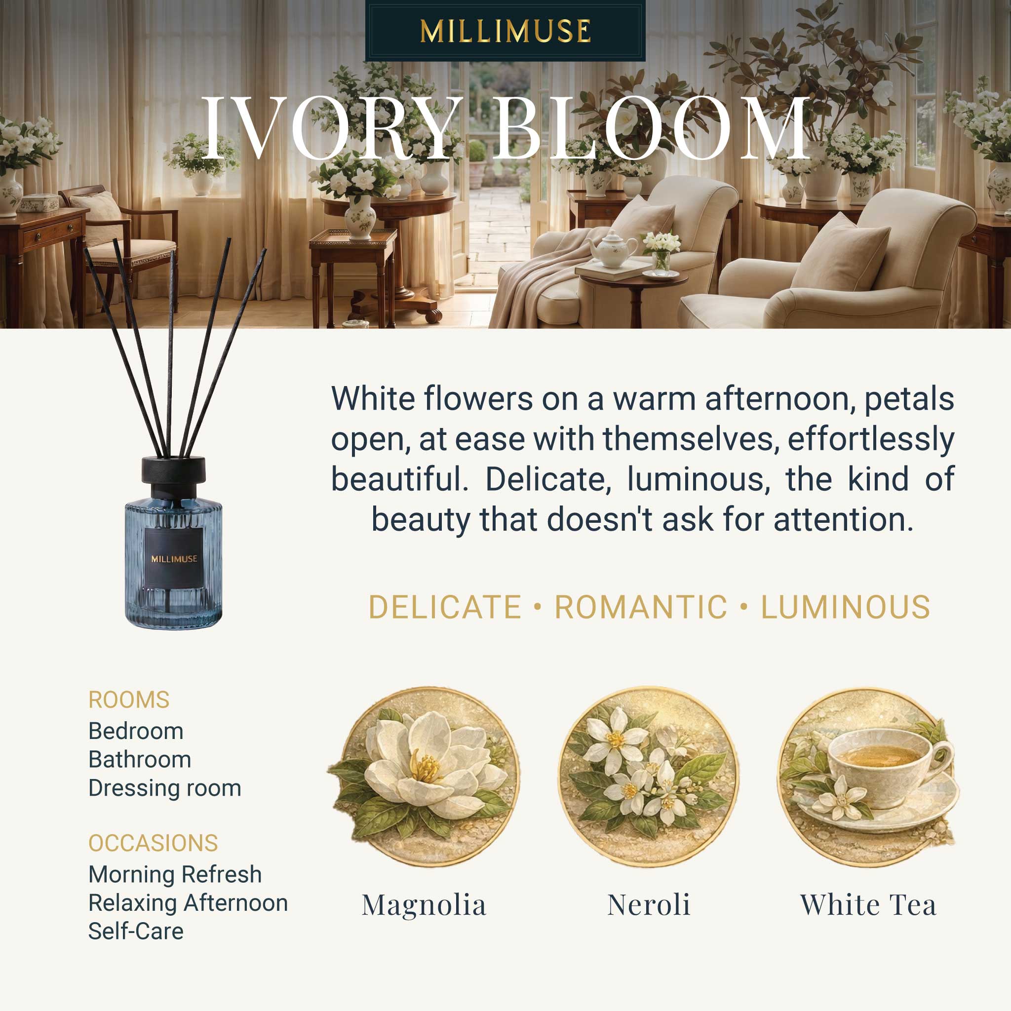 Ivory Bloom Reed Diffuser